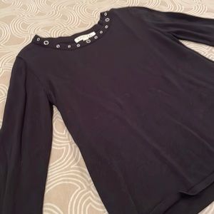 NWT EMALINE sweater, black, rivet detail, cotton blend, PS